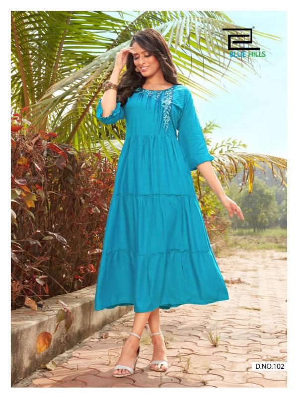 Blue Hiils Celebration 1-Rayon-With-Embroidery-Kurti